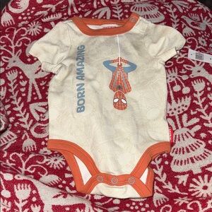 Marvel Orange and Cream Spider-Man Baby Bodysuit